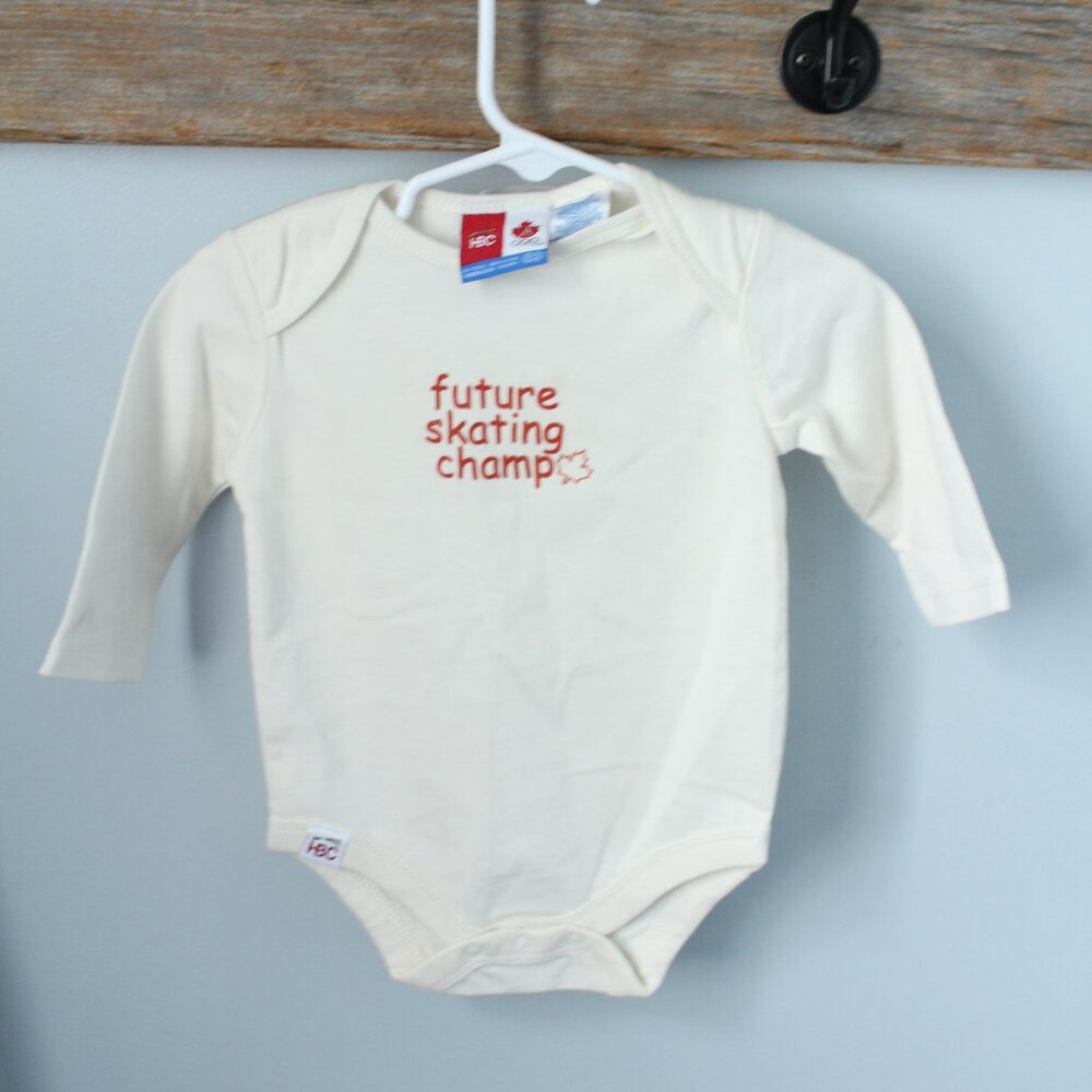 Vintage 3-6M HBC Olympic Skating Champ Onsie